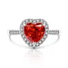 Anillo de Amor Corazón a Corazón con Flor de Hielo Cortada de Piedra Preciosa de Colores de Venta Caliente en Tiktok con Anillo de Diamante de Alto Carbono Paraiba