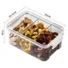 Caixa Organizadora com Compartimentos, Pote Selado, Pote de Armazenamento de Grãos com Seis Compartimentos, Pote de Sopa Quatro Deuses, Pote de Armazenamento de Chá de Flores com Compartimentos