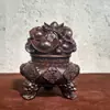 Adorno Cuenco del Tesoro de Madera de Ébano Tallada, Artesanía Oficina Madera Maciza Decoración Lingote de Oro, Regalo de Apertura