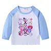 2026 Nova Camiseta Infantil de Primavera e Outono Gola Redonda Desenho Animado Manga Longa Camiseta Básica Conjunto para Meninos e Meninas Camiseta de Algodão