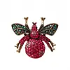 Broche de inseto cravejado de diamantes, broche de abelha de moda vintage, acessório feminino, decoração de emblema em liga, comércio exterior transfronteiriço