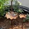 Alimentador de Pássaros Folha de Lótus de Metal Novo Transfronteiriço Decoração de Jardim Inserível no Solo Artesanato de Paisagismo de Jardim Ornamentos para Lagos de Jardim