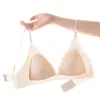 Sujetador Push-Up Sexy de Pecho Pequeño Espalda Hermosa con Tira de Gel Transpirable Taza Triángulo Sin Aros Soporte Suave Taza Fina