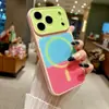 Funda de Bloques de Color Estilo Europeo y Americano Que se Transforma Instantáneamente en 18, Adecuada para Funda de Teléfono Apple 17 Pro Max, iPhone 18 Pro Cobertura Total, Atracción Magnética 16/15