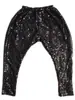 Traje de Rendimiento Traje de Escenario Pantalones Harem Elásticos con Lentejuelas Pantalones Lentejuelas Holgados Mismo Estilo para Niños y Niñas Pantalones de Rendimiento