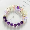[Roxo Cormorão e Vermelho] Badu Jewelry Nova Ametista Colorida Brilhante Pulseira Presente de Aniversário Pulseira Melhor Amigo