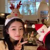 Diadema Linda de Reno Navideño Muñeca Cornamentas de Mujer Sello para el Cabello Diadema para Lavarse la Cara Accesorios Peludos Otoño e Invierno Tocado