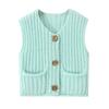13 Colores Estilo Caliente de Amazon Primavera y Otoño Nuevos Pantalones de Bolsillo con Solapa Estilo Europeo y Americano Chaleco Corto de Punto sin Mangas
