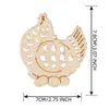 Artesanías de Madera Decoración de Pascua Huevo de Halloween DIY Embrión Blanco Pieza de Madera para Graffiti Pintada para Niños Colgante Pequeño
