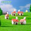 Micro-Paisagismo Criativo Desenho Animado Chaminé de Telha Vermelha Casa Pequena Jardinagem Paisagismo Decoração DIY Acessórios Enfeites Miniatura