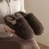 Pantuflas de Algodón para Mujer en Otoño e Invierno, Antideslizantes de Interior, Cálidas con Forro de Felpa, Que Cubren el Talón, Pantuflas de Algodón de Invierno
