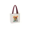 Bolsa de Lona com Logo Estampado, Bolsa Pai e Filho, Bolsa de Ombro Estilo Ins, Mercadoria Cultural e Criativa, Bolsa Promocional de Compras Ecológica