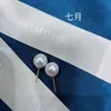Aretes de Perla Pequeña Tipo Bombilla de Oro de 18 Quilates Casi Impecables 9-13mm Plata S925 Alto Brillo Vintage de Alta Gama Joyería de Julio