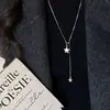 Collar Largo Estrella Coreana Simple Versátil Gama Alta Cadena para Suéter Halter Moda Estilo Ins Accesorio de Nicho para Mujeres