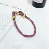 Pulseira Bola 0.6 Full Diamond, Pulseira de Corda Vermelha Trançada à Mão, Produto Semi-Acabado, Contas Usáveis, Acessórios de Metal, Casal DIY