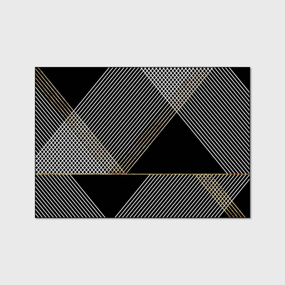 地毯-线条拼接-黑白金-C