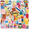 50 Adesivos Cartoon de Volta às Aulas para o Início da Temporada Escolar, Decoração DIY para Skateboards, Celulares, Garrafas de Água, Adesivos de PVC à Prova d'Água Transfronteiriços