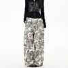 #Pantalones Cargo de Pierna Ancha con Múltiples Bolsillos Camuflaje de Nicho para Mujer Sueltos Adelgazantes Ocultan Imperfecciones Personalidad Versátiles Pantalones de Longitud Completa