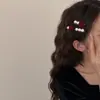 Grampo de cabelo retro francês com pérola e rosa, de alta qualidade, com temperamento fashion, para franja lateral, cabelo solto, grampo tipo bico de pato, para mulheres