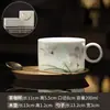 Xícara de café de cerâmica requintada pintada à mão com pires e colher para uso doméstico e no escritório, perfeita como presente para idosos ou como lembrança para o chá da tarde