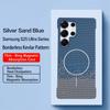 Funda Ultra Fina Sin Marco Adecuada para Teléfono Móvil Samsung S26Ultra con Patrón de Fibra de Carbono y Atracción Magnética, S25U Kevlar con Sensación de Piel