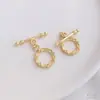 Hebilla de Joyería Galvanizada Chapada en Oro de 14K Hilo Trenzado Redonda en Forma de Corazón Rombo Hebilla Ot Accesorios de Conexión para Pulseras Collares DIY