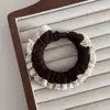 Máscara Facial de Renda com Babado Estilo Coreano Macia e Confortável Seda Gelo Pequeno Scrunchie Moda Simples Acessório de Cabelo para Rabo de Cavalo Modelo Novo