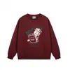 Jaqueta Moletom Redonda Tendência Americana com Desenho para Mulheres no Outono e Inverno, Blusa Longa Solta e Versátil Espessada com Veludo para Mulheres