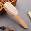 Escova de Massagem de Madeira com Lã Macia Personalizada Escova de Banho para Bebê Escova de Banho para Bebê Escova para Shampoo de Bebê
