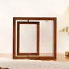 Marco de Fotos de Madera Creativo de Doble Cara Giratorio de 6 Pulgadas 7 Pulgadas con Soporte, Regalo Personalizado para Pareja, Colección Conmemorativa, Moderno y Sencillo