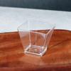 Mini Copo Trapezoidal Pequeno para Mousse Descartável Transparente de Plástico Copo para Pudim Copo Quadrado Copo de Degustação Copo para Sobremesa Copo Único