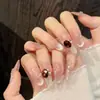 Série W Yihe [Diamante Vermelho Cristal] Diamante Vermelho Nude Unhas Usáveis Feitas à Mão Decoração com Pedras Preciosas Diamante Peças de Manicure Nobres