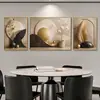 Nueva pintura decorativa para sala de estar estilo chino verde oscuro y dorado con grulla y magnolia, pintura con película de cristal y aleación de aluminio, suministro directo de fábrica