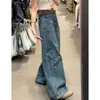 Jeans de pierna ancha estilo workwear americano para mujer, nuevo modelo primavera y otoño 2026, holgados, adelgazantes, casuales, con caída, pantalones rectos a la moda