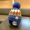 Conjunto de Dos Piezas de Gorro y Bufanda para Niños Otoño e Invierno Nuevo Estilo Gorro de Punto para Niños y Niñas Grueso y Cálido Capucha Protectora para Orejas de Bebé