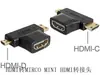 Adaptador HDMI tres en uno en stock chapado en oro Adaptador HDMI a micro/mini HDMI