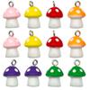 Color luminoso de dibujos animados hongo pequeño resina hongo llavero diy aretes collar colgante accesorios de joyería