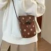 Nueva bolsa coreana de moda 2026 de gamuza cruzada para teléfono móvil, minibolso de hombro de otoño para mujer, lunares exquisitos