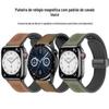 Aplicável a Apple Huawei GTwatch4 Crazy Horse padrão pulseira de couro Magnético dobra fivela de silicone patch Samsung iwatch