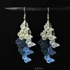 Pendientes Vintage de Mariposa con Gradiente Azul Hielo Estilo Coreano Pendientes Artísticos y Hermosos Clavos para Orejas Accesorios para Orejas
