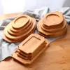 Bandeja Teppanyaki de Madera de Pino Personalizada, Base de Madera Aislante de Calor, Bandeja de Madera para Pizza, Plato para Bistec, Plato Occidental para Uso en Casa, Rectangular