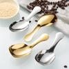 Cuchara de Acero Inoxidable 304 de Mango Corto Cuchara Creativa para Granos de Café Mini Pala para Té de Cabeza Cuadrada Cuchara para Té Cuchara Linda para Postre