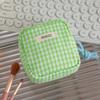 Bolsa Fofa Estilo Japonês para Armazenamento de Absorventes Sanitários Bolsa Quadrada Pequena Xadrez Bolsa de Armazenamento Multifuncional Portátil