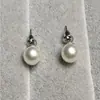 8 Brincos Redondos de Pérola Artificial de Alto Brilho 2025 Nicho Simples Versátil Brincos Femininos Joias Atacado Não