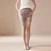Pantalones de maternidad para primavera y verano, mallas finas que cubren, leggings con cintura elástica para sostener el vientre sin apretar, pantalones de seguridad, pantimedias