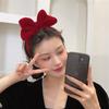 Diadema con lazo de terciopelo rojo navideño para mujer, bonita diadema de cumpleaños para otoño e invierno, accesorios para el cabello para celebridades de Internet 2024