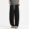 Pantalones de pierna curva estilo americano para hombre, pantalones fluidos de seda helada, pantalones casuales de pierna ancha para hombre, estilo nuevo de verano 2026, pantalones de chándal deportivos