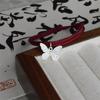 Pulseira de Mão Borboleta Banhada a Prata Cordão Vermelho Tecido Branco Casal Melhor Amigo um Presente de Design de Nicho