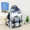 Mochila con Diseño de Graffiti Degradado Americano para Estudiantes de Secundaria y Preparatoria Estilo Trendy Cool Streetwear para Salidas Escolares Almacenamiento Mochila Escolar
