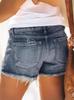 Europa e Estados Unidos fonte transfronteiriça de moda feminina shorts jeans retro desgastado solto reto usados